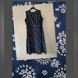 Woolrich Floral half wrap sleeveless dress XL🌹Summer long mother-of-pearls